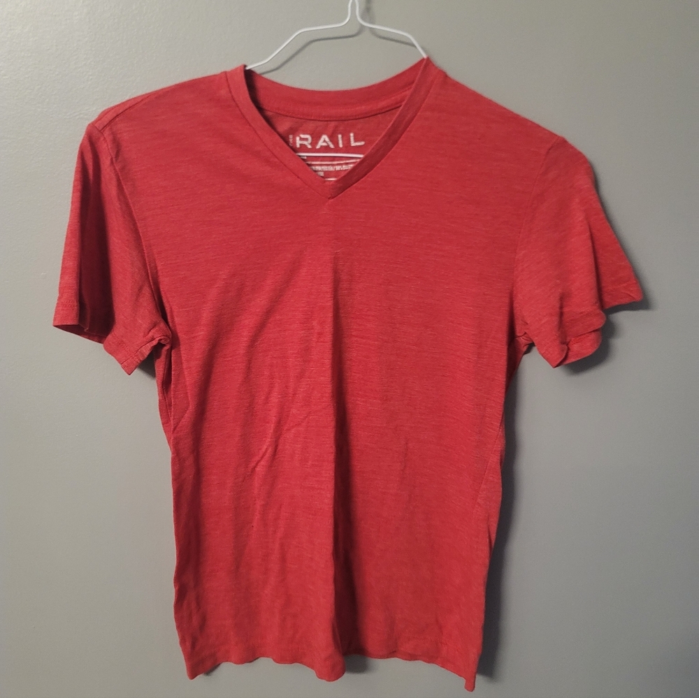 The Rail Plain Red Cotton Polyester Blend Tee Mens XS